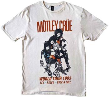 Motley Crue Tričko World Tour Vintage Unisex White 2XL