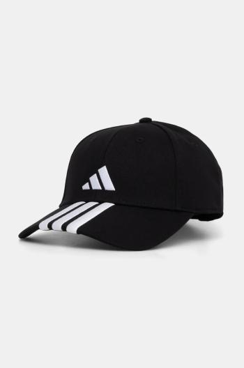 Bavlnená šiltovka adidas BBALL 3S CAP NL čierna farba, s nášivkou, JG1072
