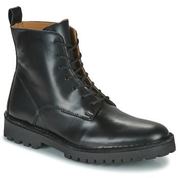 Selected  SLHRICKY LEATHER LACE-UP BOOT  Polokozačky Čierna