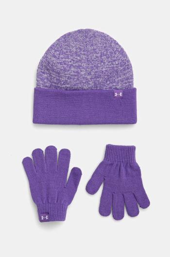 Detská čiapka a rukavice Under Armour G Beanie fialová farba, 1386642