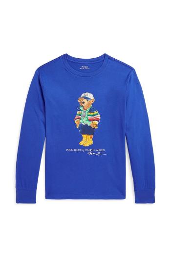 Detská bavlnená košeľa s dlhým rukávom Polo Ralph Lauren s potlačou, 323883620012