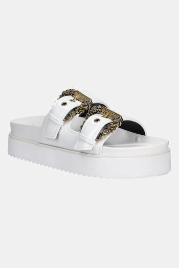 Šľapky Versace Jeans Couture biela farba, na platforme, 78VA3SM1 ZS539 003