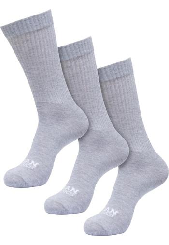 Urban Classics Simple Flat Knit Socks 3-Pack heathergrey - 47–50