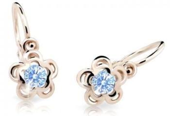 Cutie Jewellery Detské náušnice z ružového zlata C2204-10-X-4 svetlo modrá