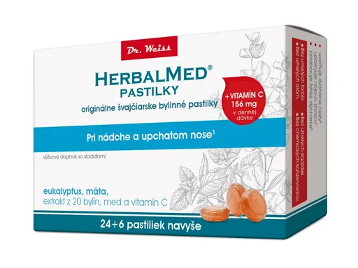 Dr.Weiss eukalyptus mäta 20 bylín vit.C pastilky 30 ks