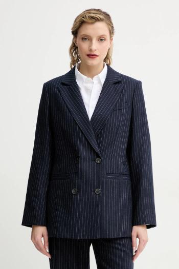 Vlnené sako A.P.C. veste lucy tmavomodrá farba, dvojradová, vzorovaná, WOARO.F03212