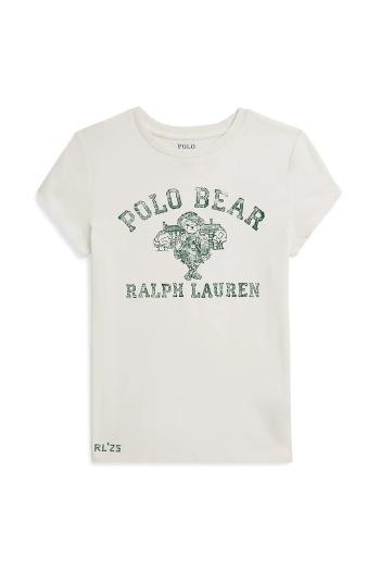 Detské bavlnené tričko Polo Ralph Lauren biela farba, 313979039001