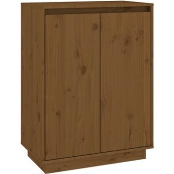 Skrinka na topánky medovo hnedá 60 × 35 × 80 cm masívne borovicové drevo, 813533