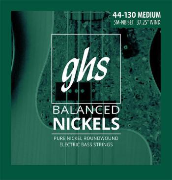 GHS 4700-5M-NB Balanced Nickels - Medium 44-130 Struny pre 5-strunovú basgitaru