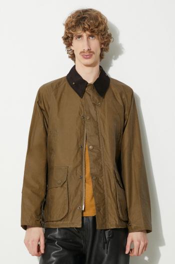 Bunda Barbour Wax Deck Jacket pánska, zelená farba, prechodná, MWX2280