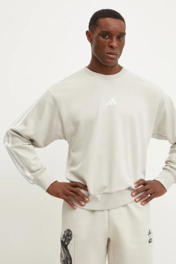 Mikina adidas Essentials pánska, béžová farba, jednofarebná, JE6377