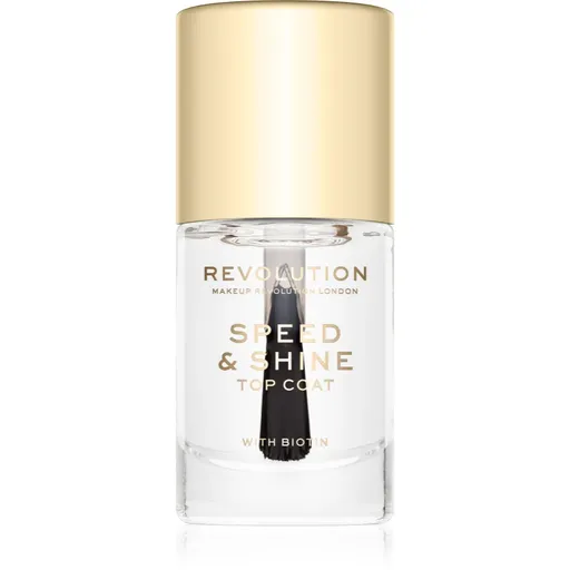 Makeup Revolution Speed & Shine rýchloschnúci lak na nechty priesvitný 10 ml