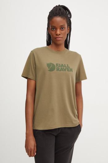 Tričko Fjallraven Fjällräven Logo Tee W dámske, zelená farba, F87146.620