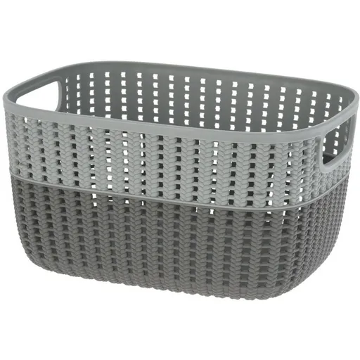 Plastový košík Duo, sivá, 28,6 x 21,8 x 15,1 cm