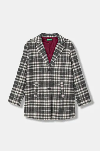 Detský kabát s prímesou vlny United Colors of Benetton