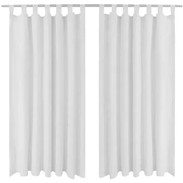 Biele mikrosaténové závesy s pútkami – 2 ks – 140 x 245 cm (130361)