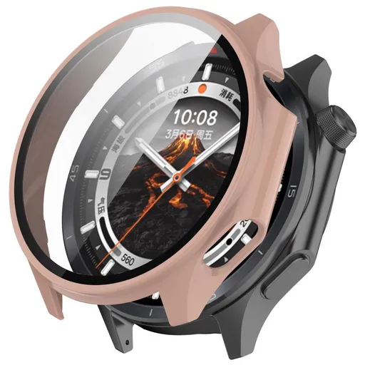 PC FULL COVER Plastový kryt so sklom pre OnePlus Watch 3 ružový