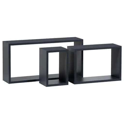 Súprava nástenných poličiek P-009, matná sivá, 3 ks