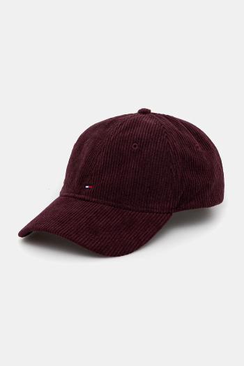 Menčestrová baseballová čiapka Tommy Hilfiger bordová farba, AM0AM13583