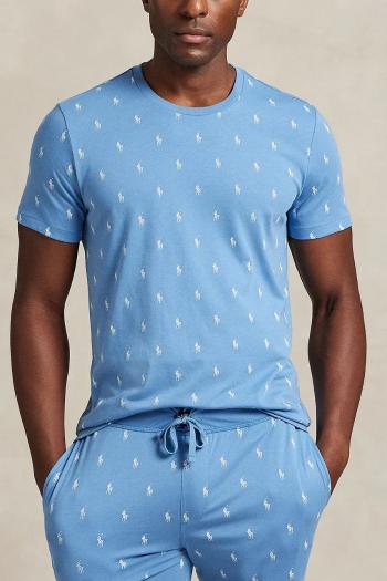 Bavlnené pyžamové tričko Polo Ralph Lauren biela farba, vzorované, 714899612