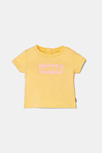 Detské bavlnené tričko Levi's BATWING TEE žltá farba, 1EK825