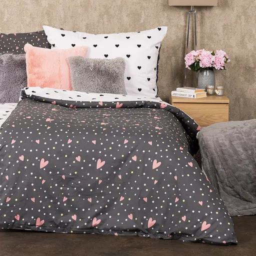 4Home Bavlnené obliečky Srdiečka, 140 x 200 cm, 70 x 90 cm