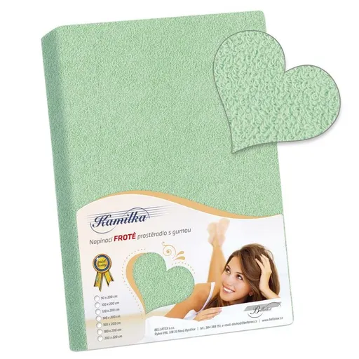 Bellatex Froté prestieradlo Kamilka svetlá zelená, 200 x 220 cm