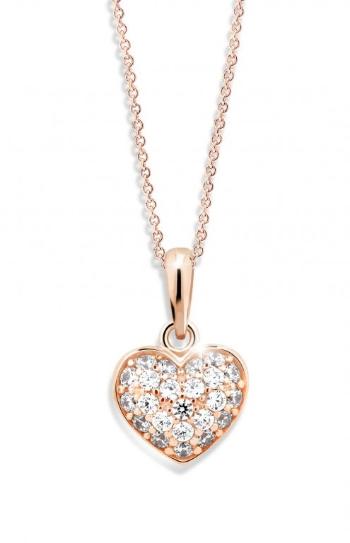 Cutie Jewellery Zlatý prívesok v tvare srdca so zirkónmi Z6307-2409-40-10-X-4
