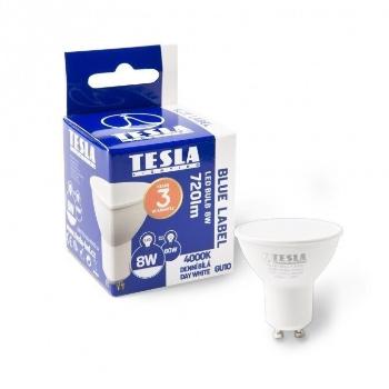 LED izzó TESLA LED BULB GU10, 8W izzó, nappali fehér