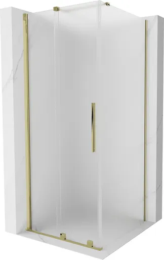 MEXEN/S - Velár sprchovací kút, posuvné dvere 100 x 100, dekor, zlato 871-100-100-31-50