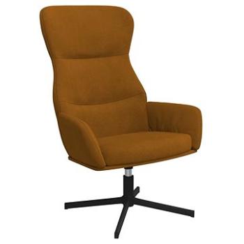 Relaxačné kreslo hnedé zamat, 341116