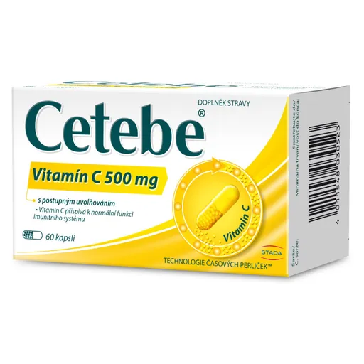 CETEBE Vitamín C 500 mg s postupným uvoľňovaním 60 kapsúl