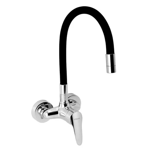 Novaservis Titania Iris New drezová batéria so silikónovým ramienkom 100 mm čierna-chróm 94484,0c 94484.0C