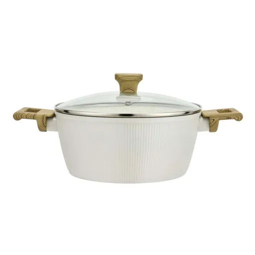 Kastról s pokrievkou KITCHISIMO Bianco 24cm nepriľnavý povrch