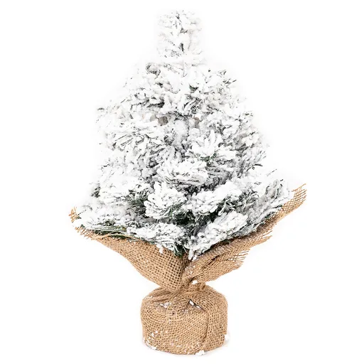 Zasnežený stromček v jute Tiga, 30 cm, 30 cm