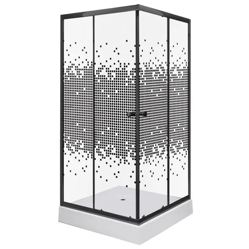 KERRA - Sprchovací kút Čierny Pixel SQ 90 (s vaničkou) 5907548118356
