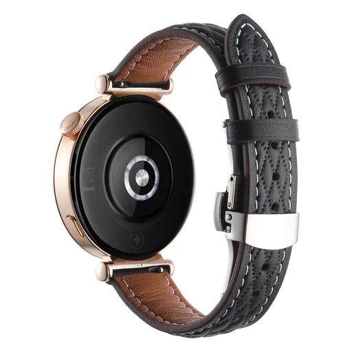 LATTICE BAND Kožený remienok pre Huawei Watch GT 6 41mm / GT 5 41mm čierny