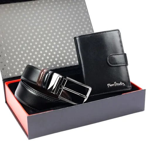Darčekový set – pánska kožená peňaženka Pierre Cardin  a obojstranný opasok  skl.