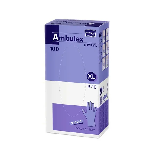 MATOPAT Ambulex nepudrované nitrilové rukavice violet XL 100 kusov