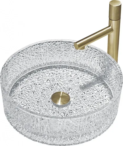 MEXEN - Dema sklenené umývadlo na dosku 39x39, transparent 24043900