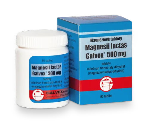 Magnesii Lactici 500 mg tbl. Galvex Magnéziové tablety 500 mg Galvex tbl.50 x 0,5 g
