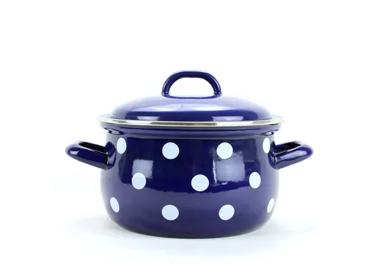 BELIS - Hrniec a pokrievka 24cm modré bodky