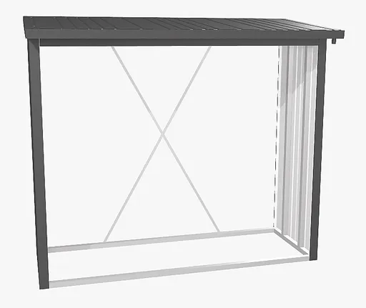 Biohort Viacúčelový sklad krbového dreva BIOHORT drevník WoodStock 229 x 102 (tmavo šedá metalíza)