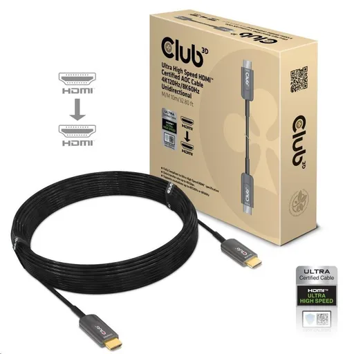 Club3D Kábel Ultra Rýchly HDMI™ Certifikovaný AOC Kábel 8K60Hz, 4K120Hz, 10m