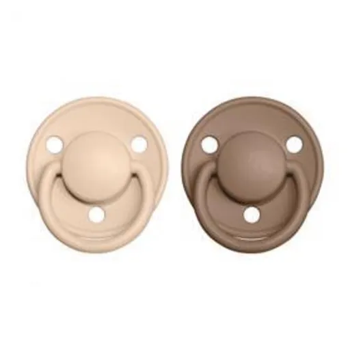 BIBS De Lux cumlíky z prírodného kaučuku 2 ks veľ. 2 Vanilla / Dark Oak