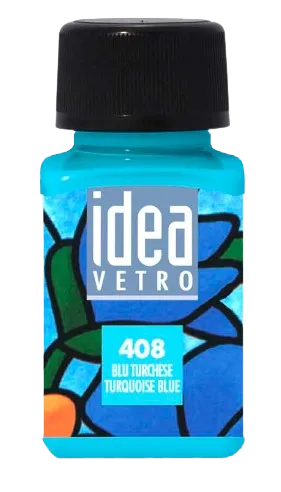 MAIMERI IDEA VETRO - Farby na sklo 408 - turquoise blue, 60 ml