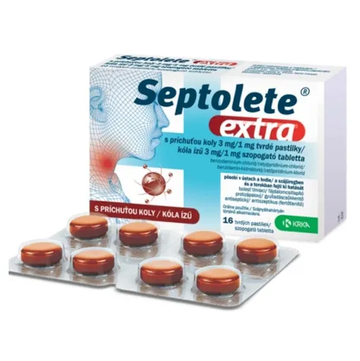 SEPTOLETE Extra s príchuťou kola 16 pastiliek