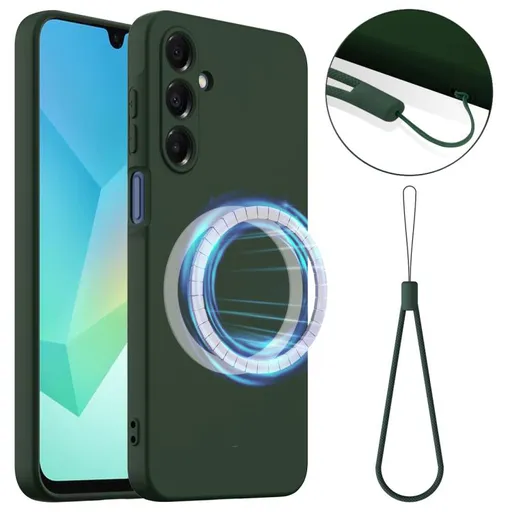 RUBBER MAGSAFE Silikónový kryt pre Samsung Galaxy A17 / A17 5G DARK GREEN