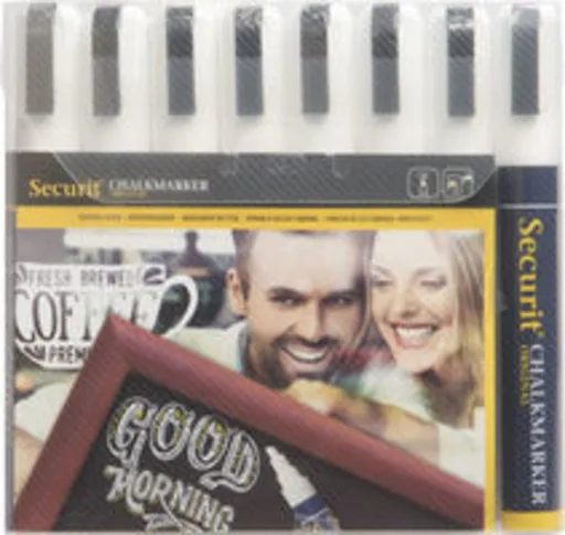 Sada 8 mikro kriedových popisovačov, 2 - 6 mm - biela farba