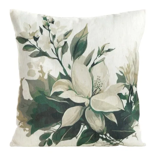 ArtFir Obliečka na vankúš LEN 53 | béžová/zelená 45 x 45 cm